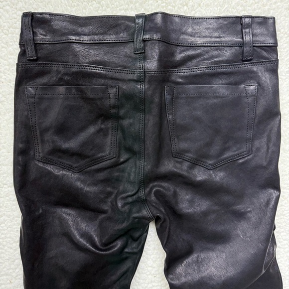 J Brand Black Lambskin Leather Bootcut Pants - Picture 9 of 12